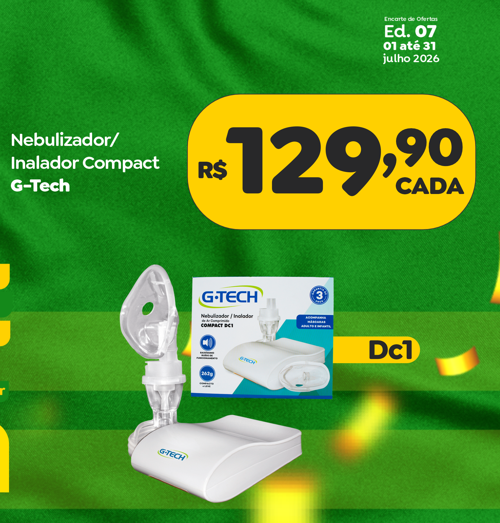 Nebulizador Inalador G-TECH — oferta de julho